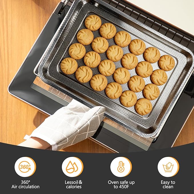 2 Pcs 15.74"12.59" Stainless Steel Roasting Pan Set, Baking Pan for Oven with 2 Pcs Oil-spill Trays, Heavy Duty, Dishwasher Safe Rectangular Lasagna Pan for Turkey Chicken, Silver