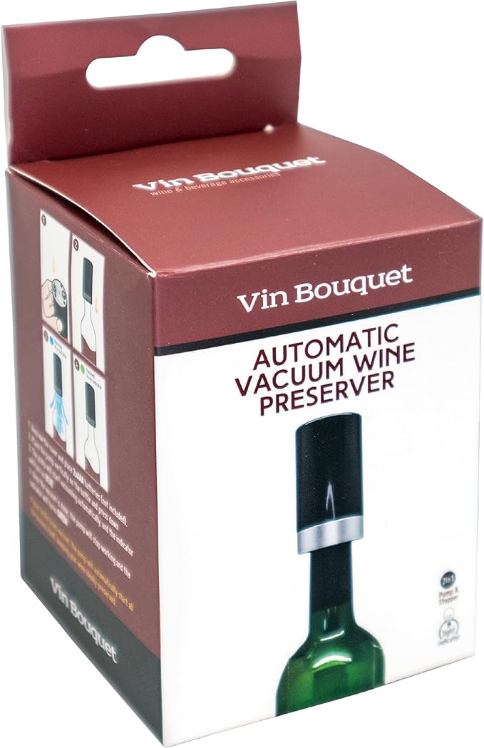 Stopper with Automatic Vacuum Pump with Indicator Light, Ideal for Preserving Black Wine