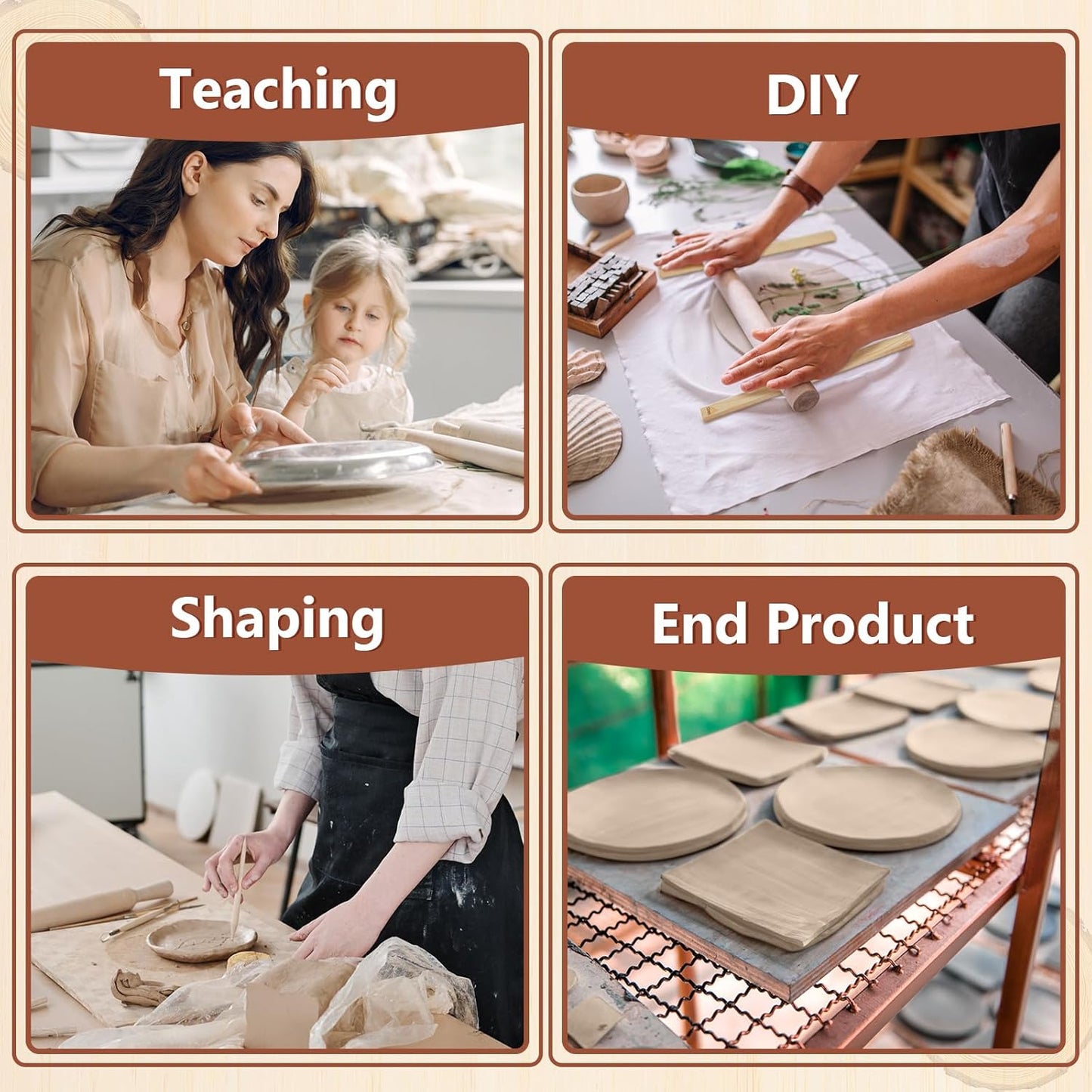 Sasylvia 20 Pcs Pottery Teaching Rolling Mud Stick Guide Mudboard Guide Wooden Strips Rolling Pin Guides Pottery Tools and Supplies for Manual Polymer Clay Tool Gift Craft(Assorted Sizes)