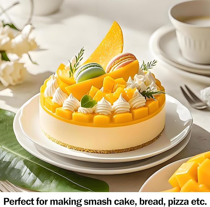 8 Inch Cake Pan Set of 2, Stainless Steel Baking Pan Round Cake Mold for Layered Cakes, No Coating Smash Cake Pans Cake Mold, Mirror Finish Dishwasher Safe Cake Pans Sets for Baking