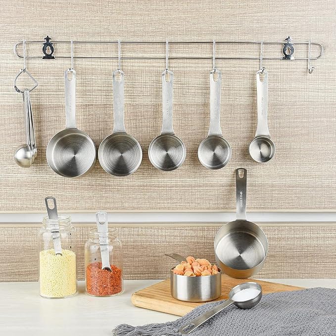 Smithcraft Measuring Cups Set for Kitchen and Baking Tools, Stainless Steel Measuring Cups Set 18/8(304) Steel Material Heavy Duty 7 Measuring Cups and 1 Ring Set of 8