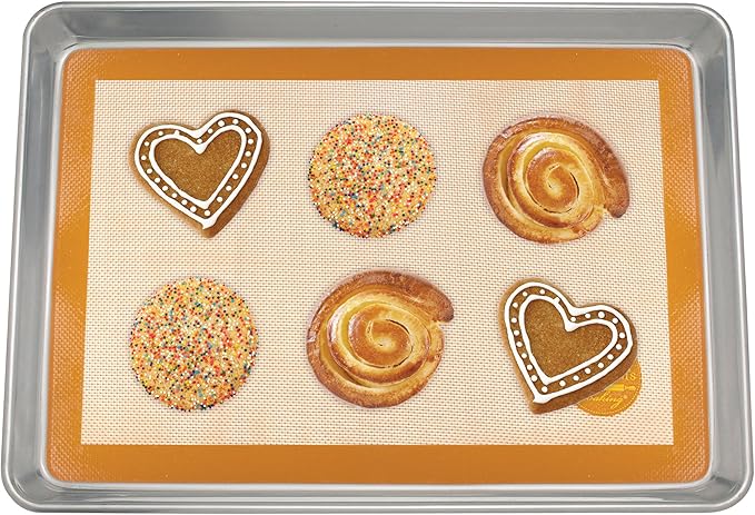 Mrs. Anderson’s Baking Non-Stick Silicone Half-Size Baking Mat and Sheet Pan Set, 13 x 18-Inch