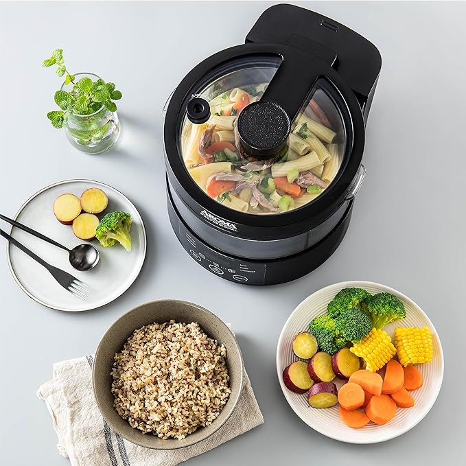 Aroma Housewares Professional 8-Cup (Cooked) SmartCarb Multicooker and Flavor-Lock Food Steamer for Low-Carb Rice and Grains, Glass Inner Pot, Black (AMC-800), Transparent Glass, 4 Cup Uncooked Rice