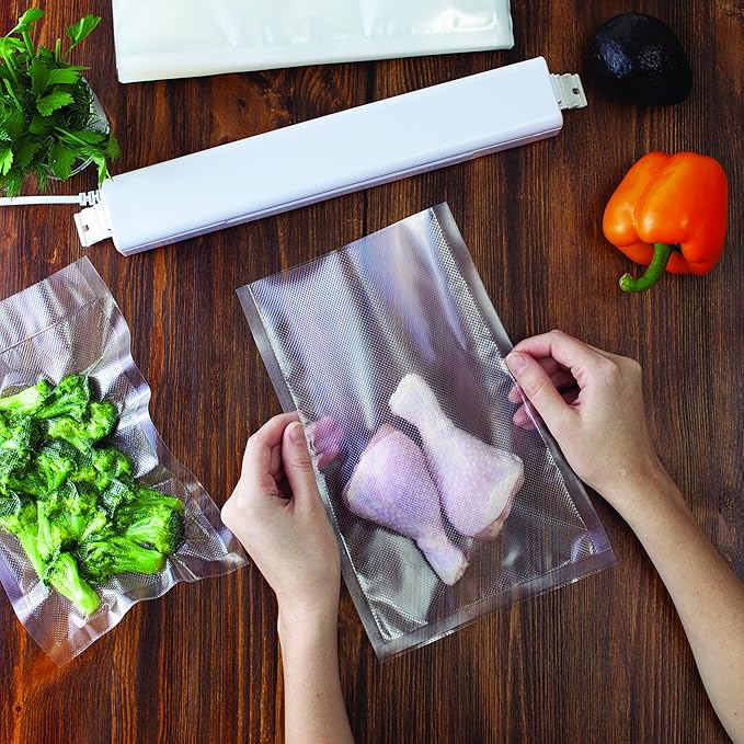 Houseables Vacuum Seal Bags, Vacuum Sealer Rolls, Sous Vide Bags, Food Saver Rolls, 2 Pack, 11 Inch & 8 Inch x 50FT, Commercial Grade, Vaccum Sealed Storage, Microwave & Freezer Safe, Store A Meal