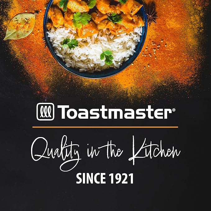 Toastmaster Electric Rice Cooker - Large Capacity for Soups, Oatmeal & More - Automatic Rice Cooker with Tempered Glass Lid & Keep Warm Mode - 10-Cup, Black