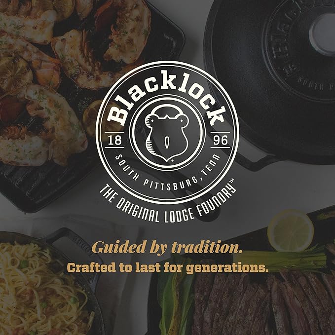 Lodge Blacklock 17 Triple Seasoned Cast Iron Braiser with Lid - Dutch Oven with Nonstick Finish - Lightweight Cast Iron Braiser - Dutch Oven Cookware - Cooking Pot with High-Heat Aluminum Knob