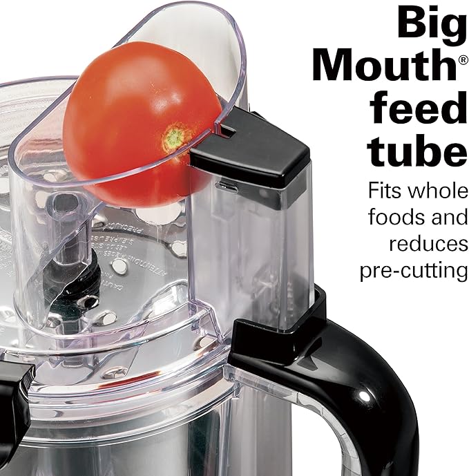 Hamilton Beach Electric Stand Mixer, 4 Quarts, Dough Hook, Flat Beater Attachments, Blue & Stack & Snap Food Processor and Vegetable Chopper, 2-Speed 450 Watt Motor, Black