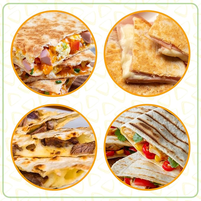 Nostalgia Taco Tuesday Double Street Taco Quesadilla Maker – Two Side-By-Side 5 Inch 6 Wedge Cooking Surface for Beef, Steak, Chicken, Bean, Veggie, and Cheese Street Taco-Sized Quesadillas - Red