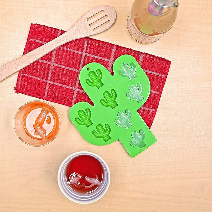 Fairly Odd Novelties Cactus Shaped Ice Cube Tray Funny Novelty Southwest Desert Themed Molds, One Size, Green,FON-10301