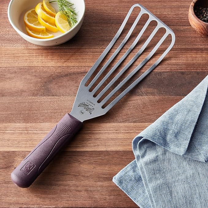Mercer Culinary Hell's Handle, Large Fish Turner/Spatula, left Handed, 4 inch x 9 inch