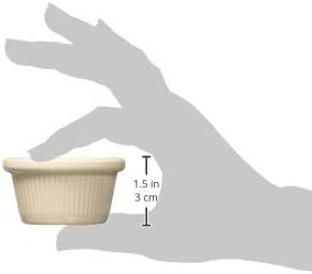 Winco Commercial-Grade Plastic Ramekin/Dipping Sauce Cup, Fluted, 2 Ounce, Bone (12 Pack)