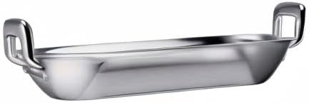 Tramontina 16.75-Inch Stainless Steel Roasting Pan with Rack, Flared Edge Turkey Roaster for Oven, Dishwasher Safe, Made in Brazil