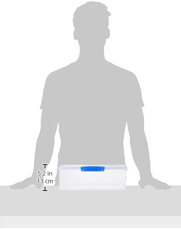 Sistema KLIP IT Food Storage Container, 7 L, Airtight & Stackable, BPA-Free, Clear with Blue Clips