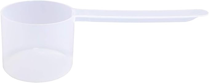 Plastic Measuring Scoop, (48 cc | 48 mL) Long Handle Spoons for Powders, Granules, Coffee, Pet Food, Baking Supplies, Protein and Other Dry Goods, BPA Free (Set of 1)