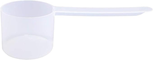 Plastic Measuring Scoop, (48 cc | 48 mL) Long Handle Spoons for Powders, Granules, Coffee, Pet Food, Baking Supplies, Protein and Other Dry Goods, BPA Free (Set of 1)