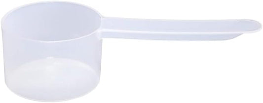 Plastic Measuring Scoop, (32 cc | 32 mL) Long Handle Spoons for Powders, Granules, Coffee, Pet Food, Baking Supplies, Protein and Other Dry Goods, BPA Free (Set of 1)