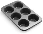 Monfish extra large muffin pan jumbo cupcake tray Carbon steel stone finish 3.5 inch cup