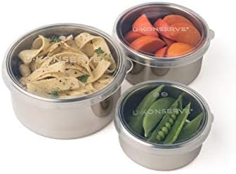 U Konserve Stainless Steel Round Food Storage Bento Box Container, Leak Proof Silicone Lid Dishwasher Safe - Plastic Free, 9oz