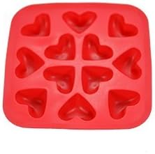 Fairly Odd Novelties Silicone Heart Ice Cube Tray, Non-Stick, Heat-Resistant, Mini Ice Cube Trays, Perfect for Valentines Day or Weddings, 4-Pack, Red