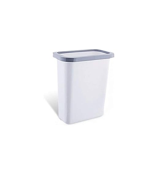 Trash Cans Hanging Waste Bin Under Kitchen Sink,Plastic Dustbins Over Cabinet Door with Top Ring to Fix Garbage Bag Outdoors and Home(White)