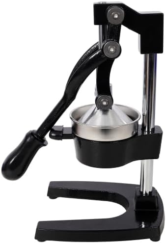 Cast Iron Citrus Juicer, Extra-Large Commercial Grade Manual Hand Press, Heavy Duty Countertop Squeezer for Fresh Orange Juice,Black