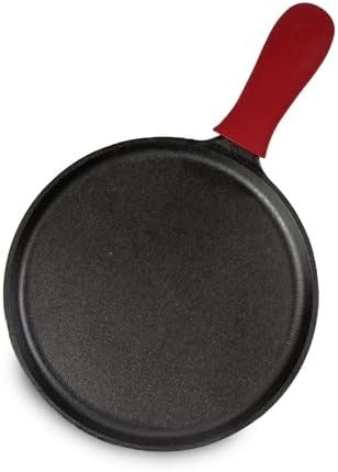 Lodge Cast Iron Griddle and Hot Handle Holder, 10.5", Black/Red