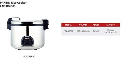 Pantin 110 Cup Cooked (55 Cup Raw) Electric Rice Cooker for Commercial Restaurant Large Capacity - 220V, 2850W (ETL Listed)