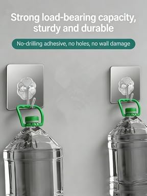 Adhesive Hooks - Heavy Duty Sticky Wall Hooks for Hanging, Removable Waterproof Hooks for Bathroom Kitchen, Damage-Free Transparent Hooks 12pcs