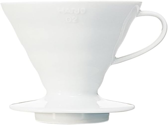Hario V60 Coffee Pour Over Kit Bundle Set - Comes with Ceramic Dripper, Range Server Glass Pot, Measuring Spoon, and 100 Count Package of Hario 02W Coffee Filters