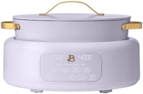 10-in-1 Electric Multi-Cooker, 6 Quart Programmable Cooking Pot with Digital Display, Nonstick Interior, One-Touch Controls, Multi-Function Kitchen Appliance (Lavender)