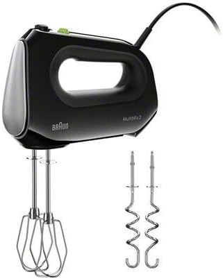 Braun Multimix 2 Hand Mixer Black - beaters, dough hooks, accessory bag
