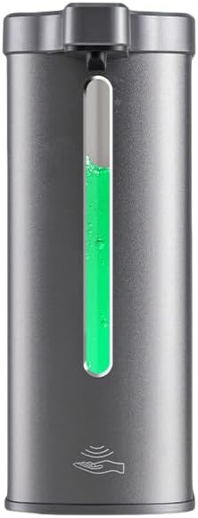 Touchless Automatic Soap Dispenser, 17 oz / 500ml Type-C Rechargeable Countertop Liquid Hand Soap Dispenser for Kitchen and Bathroom, Stainless Steel, Silver
