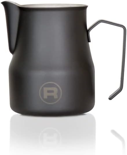 Rocket Espresso 18/10 Stainless Steel Frothing Pitcher | 12oz | (Matte Black)