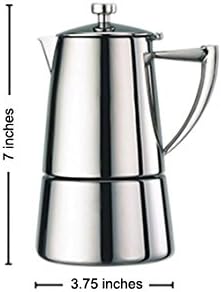 Cuisinox Roma Stovetop Espresso Maker COF-4R, Stainless Steel Coffee Percolator Stovetop, Heat-Resistant & Non-Reactive, 4-Cup Italian Espresso Maker Easy to Clean, Durable Stove Top Percolator