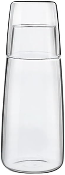 GRFIT Jug Set of 750ml Glass Teapot, Transparent Water Jug with Glass Cup, Water Kettle for Household Nightstand Water Pitcher (Clear)