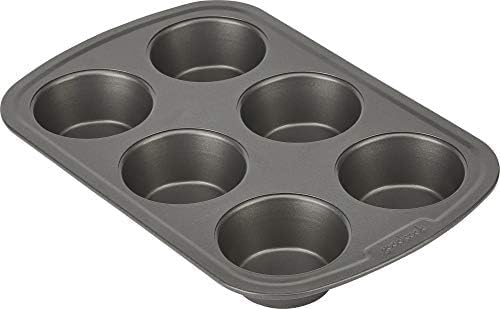 GoodCook Everyday Nonstick Steel Muffin Pan, 6 cup, Gray (Pack of 12)