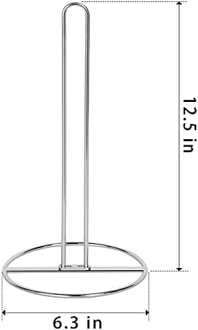 Paper Towel Holder Countertop, OBODING, Kitchen Paper Towel Stand Holder for Kitchen Organization and Storage, Paper Towel Holders for Standard and Large Size Rolls (Silver)