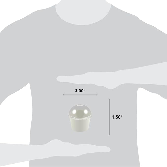 [100 Count] Dome Ice Cream Cup Lids - 4 oz Clear Disposable Lids - Fit Our 4 oz Cups Perfectly - *Cups Sold Separately* Frozen Dessert Supplies