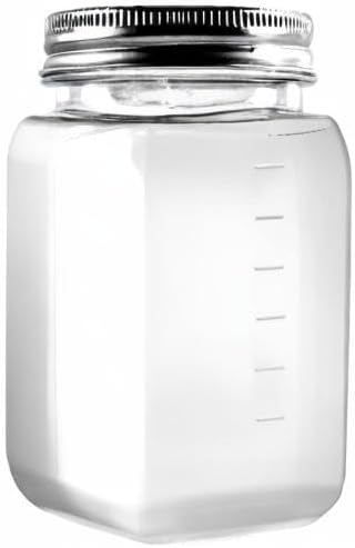 novelinks 16 oz Clear Plastic Jars with Lids, Refillable 16oz Mason Jars with Lids & Storage Containers for Kitchen & Household Use (5 Pack,Silver)