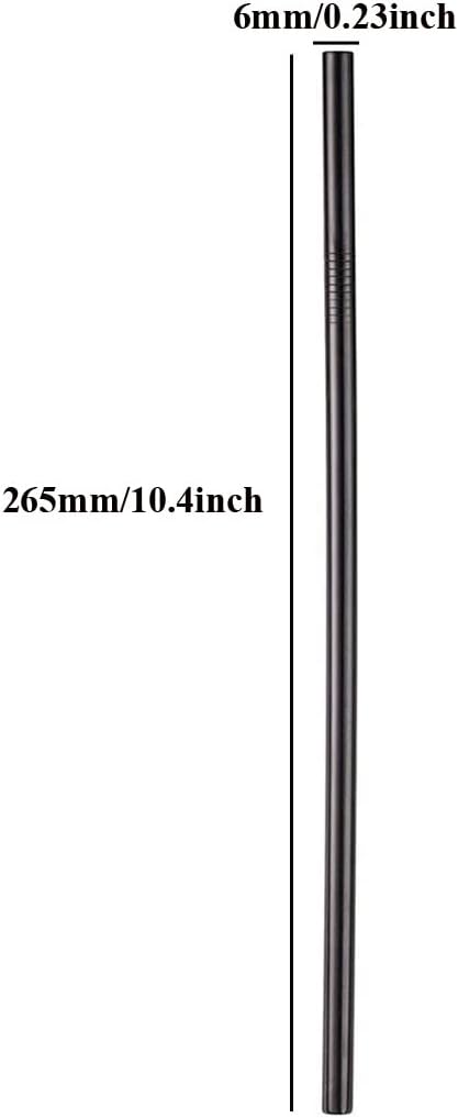 Black Reusable Metal Straws 100Pcs for Bulk Pack.Toddler Child Stainless Steel Straws 265mm Straws for 30oz and 20oz Tumblers Yeti Bulk Order(10.5" Long, Black-100pcs Straight)
