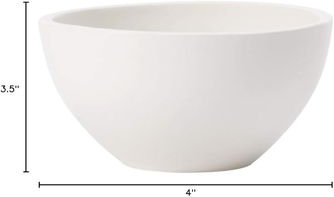 Villeroy & Boch Artesano Original Rice Bowls, Set of 4, Premium Porcelain, Made in Germany, 20.25 oz Capacity Each, White