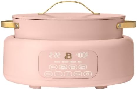 10-in-1 Electric Multi-Cooker, 6 Quart Programmable Cooking Pot with Digital Display, Nonstick Interior, One-Touch Controls, Multi-Function Kitchen Appliance (Rose)