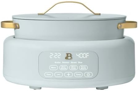 10-in-1, 6 Qt Electric Multi-Cooker with 7 Preset Functions, Hydrangea