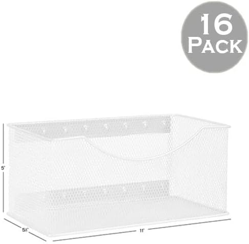 YBM HOME Mesh Magnetic Storage Basket Organizer with Extra Strong Magnets Holds Your Whiteboard and Locker Accessories, Perfect as Marker and Pencil Holder for Office, (16, White)