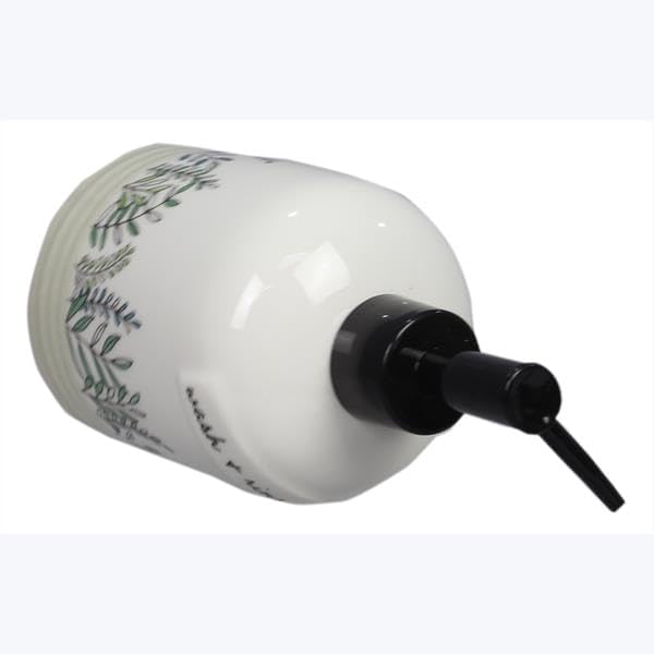Young's Inc Quiet Cottage Ceramic Soap and Lotion Dispenser, Farmhouse Botanical Kitchen Sink Soap Pump, Rustic Cottagecore Bathroom Countertop Soap Dispenser Bottle, 6.7 Inch