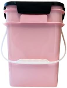 House Naturals 4 Gallon Square Food Grade Bucket Pail with Plastic Handles and Lid (Pack of 3) Made in USA containers (Pink - Black lids)