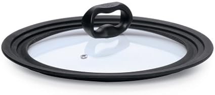 Ecolution Universal Lid for Pots and Pans, Fits 6-Inch to 8-Inch Cookware, Tempered Glass Replacement Lid with Heat Resistant Silicone Edge, Dishwasher Safe, Made without BPA, Small, Black