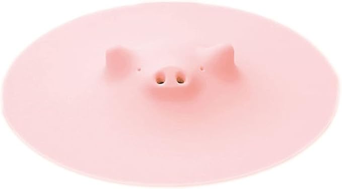 Marna K092P Pig Dropping Lid, 6.9 inches (17.5 cm), Silicone / Pink, Heated / Microwave / Dishwasher Safe