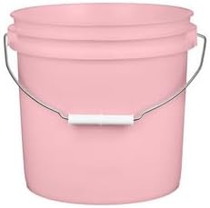 House Naturals 2 Gallon Pink Food Grade BPA Free Made in USA Bucket with Screw On White Lid - Pack of 3