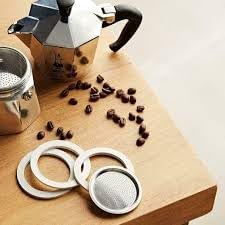 Bialetti Moka Express 6 Cup Replacement Filter and 3 Gaskets , White